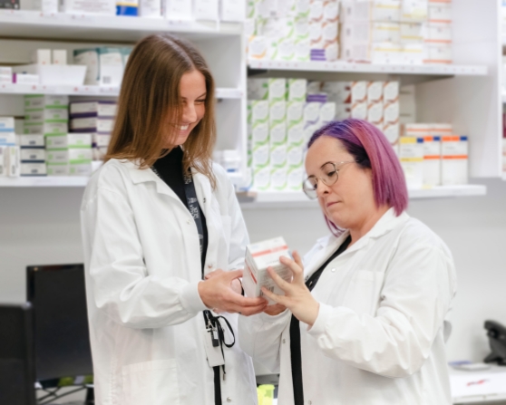 Two fellow pharmacists
